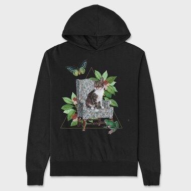 Cat Butterfly, Unisex Men's Hoodie