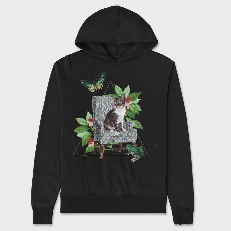Cat Butterfly, Unisex Men's Hoodie