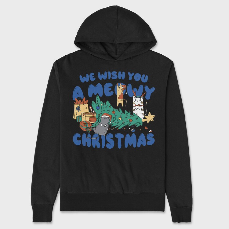 Meowy Christmas 2, Unisex Men's Hoodie