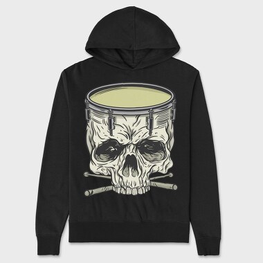 Skull drum, Unisex Men's Hoodie