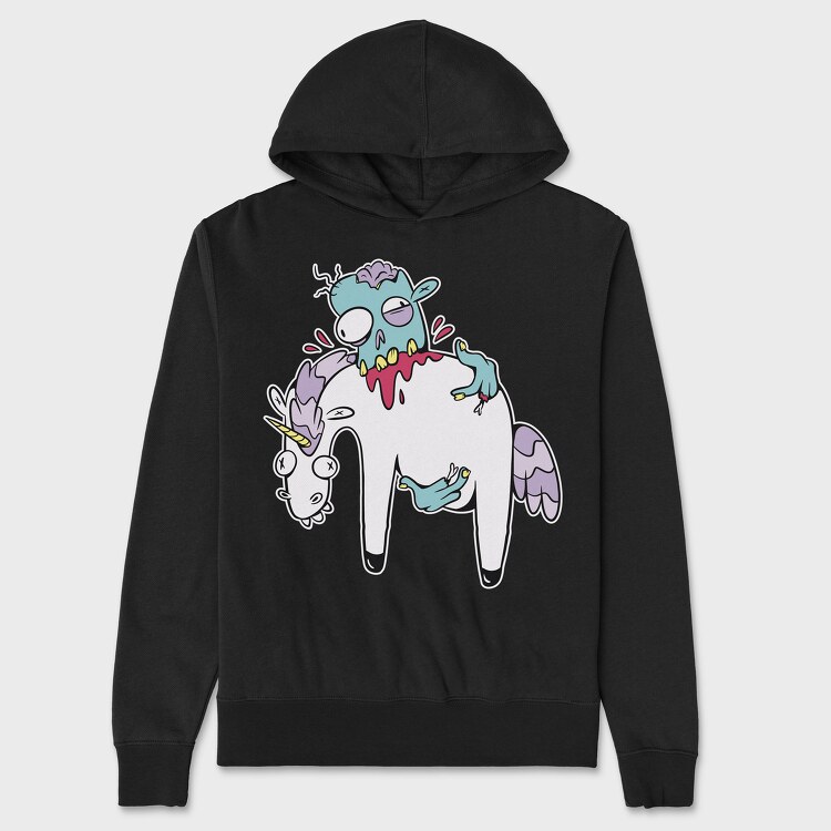 Zombie Eating Unicorn, Unisex Men's Hoodie