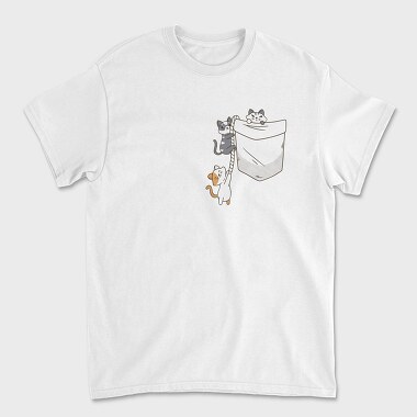 Cats Pocket, Unisex Men's T-Shirt