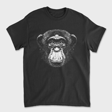 Monochrome Monkey Face, Unisex Men's T-Shirt