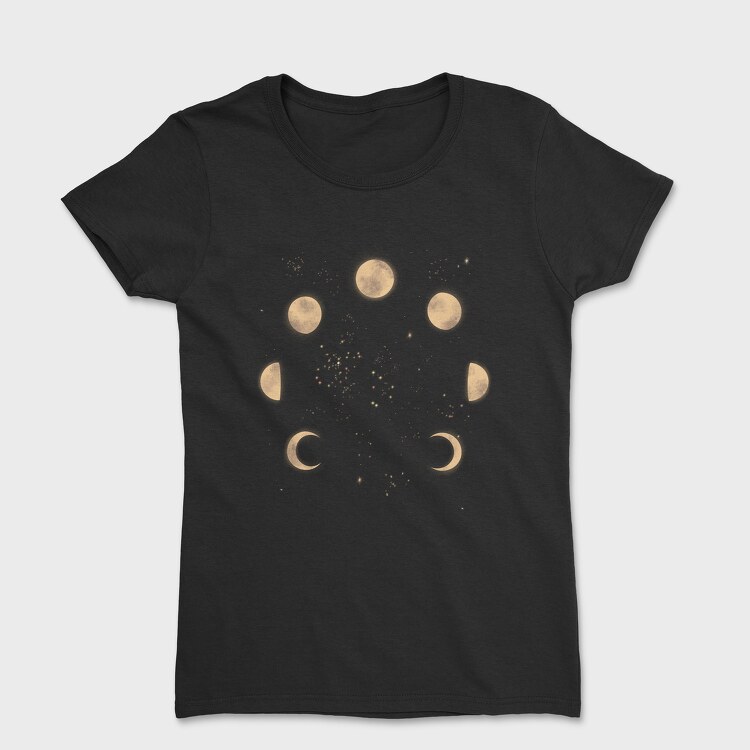 Moon Phases in Space, Women's T-Shirt