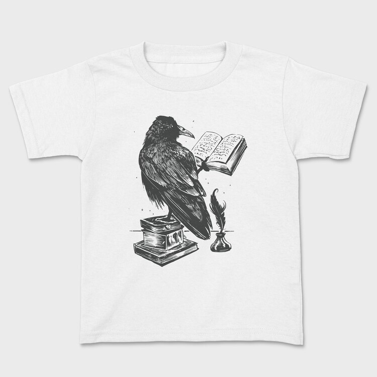 Raven Reading, Kids' T-Shirt