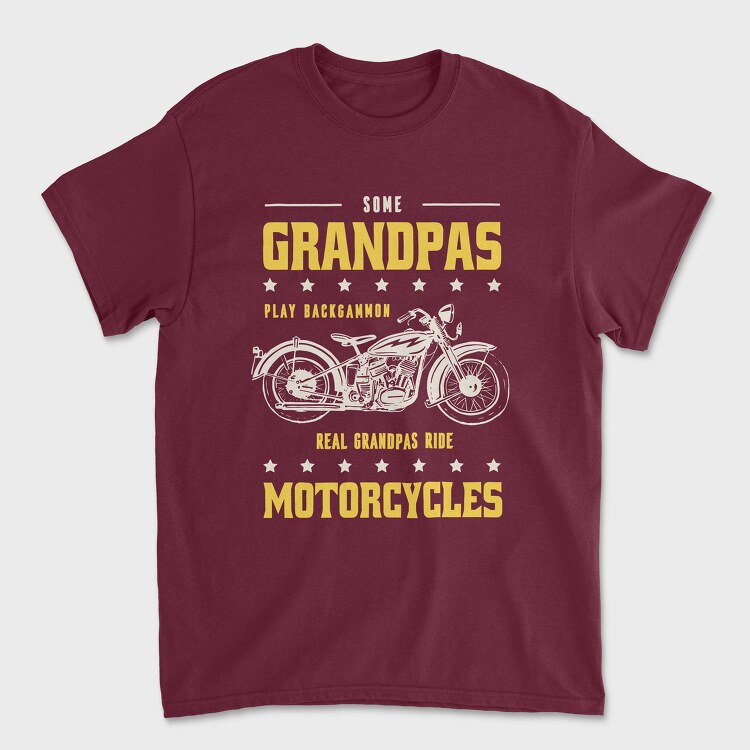 Real Graandpas Ride Motorcycles, Унисекс Мъжка Тениска