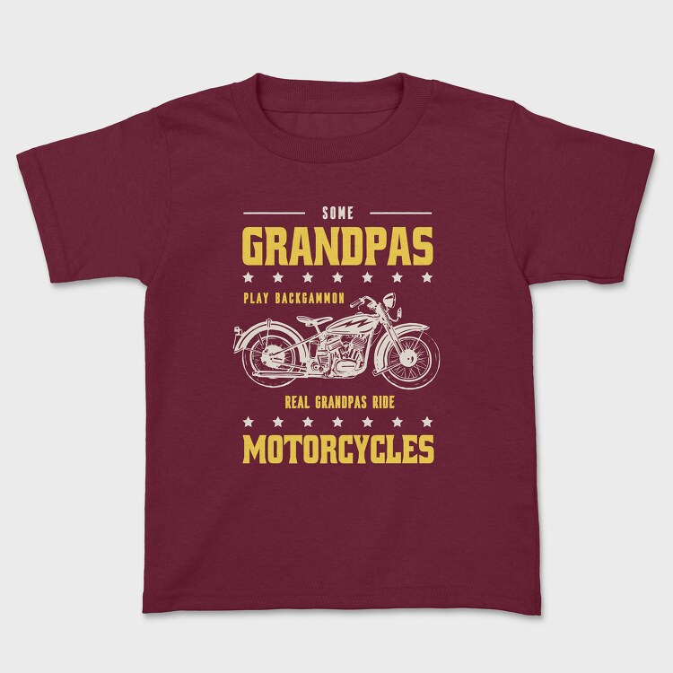 Real Graandpas Ride Motorcycles, Kids' T-Shirt