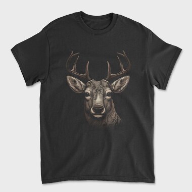 Realistic Deer, Unisex Men's T-Shirt