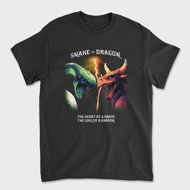 Unisex Men's T-Shirt, Realistic Dragon Snake