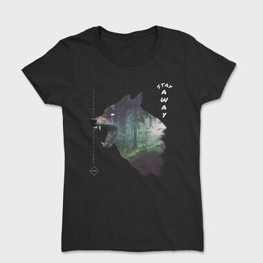 Realistic Forest Wolf, Women's T-Shirt