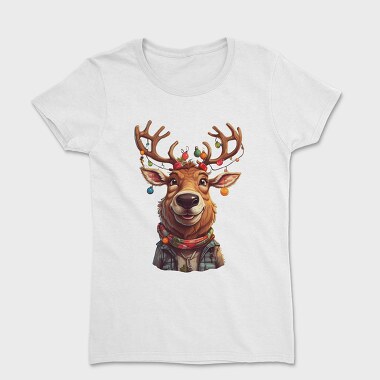 Reindeer Christmas Funny, Дамска Тениска