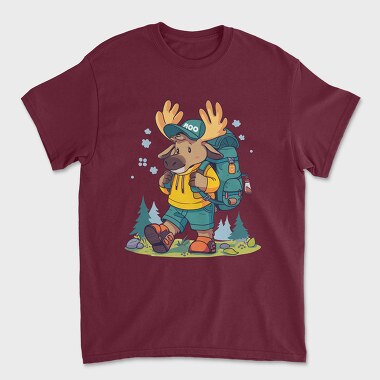 Moose Hiking, Unisex Men's T-Shirt