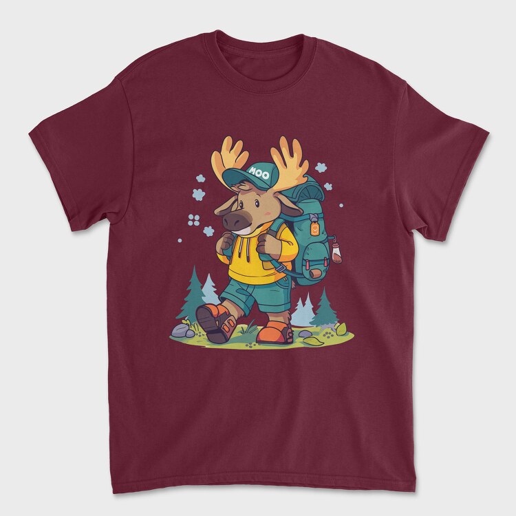 Moose Hiking, Unisex Men's T-Shirt