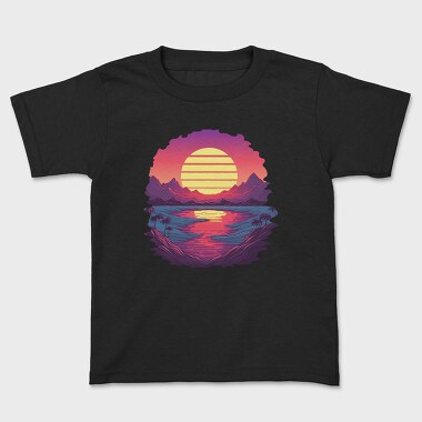 Retro Sunset View, Kids' T-Shirt
