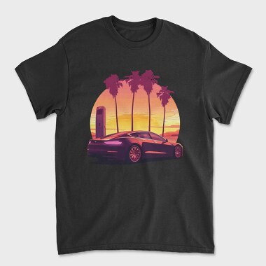 Unisex Men's T-Shirt, Electric Car