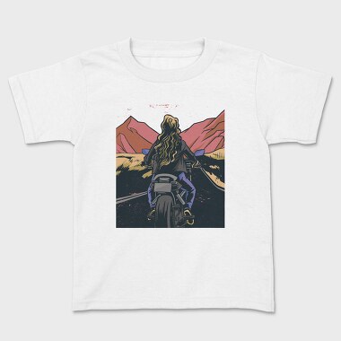 Motorbike Landscape, Kids' T-Shirt
