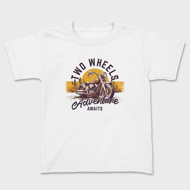 Motorcicle Adventure Two Wheels, Kids' T-Shirt