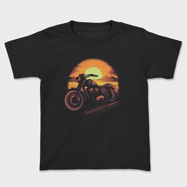 Motorcycle Sunset, Kids' T-Shirt