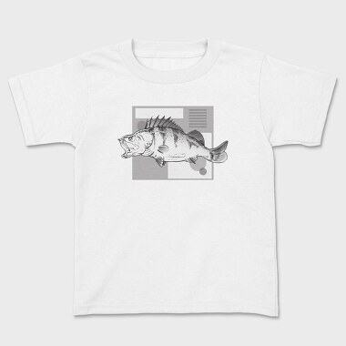 River Perch Sketch, Kids' T-Shirt