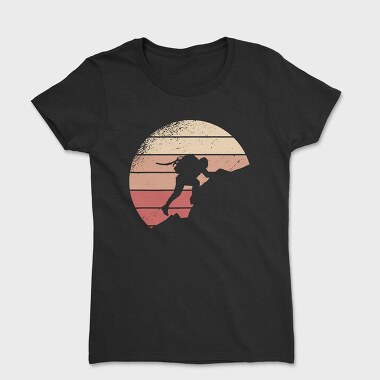 Mountain Climbing Retro Sunset, Women's T-Shirt