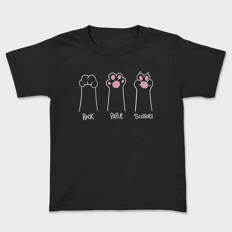 Rock Paper Scissors Paw, Kids' T-Shirt