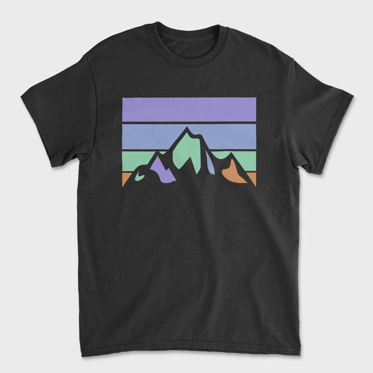 Mountain Retro Sunset, Унисекс Мъжка Тениска