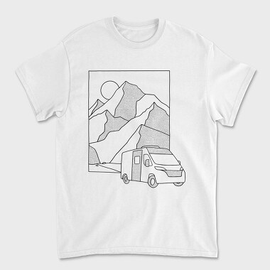 Mountain Van Monochrome, Unisex Men's T-Shirt