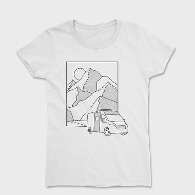 Mountain Van Monochrome, Women's T-Shirt
