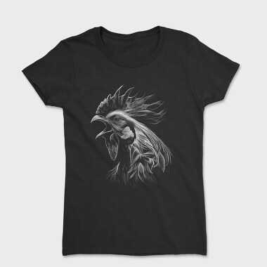 Rooster Head Monochrome, Women's T-Shirt