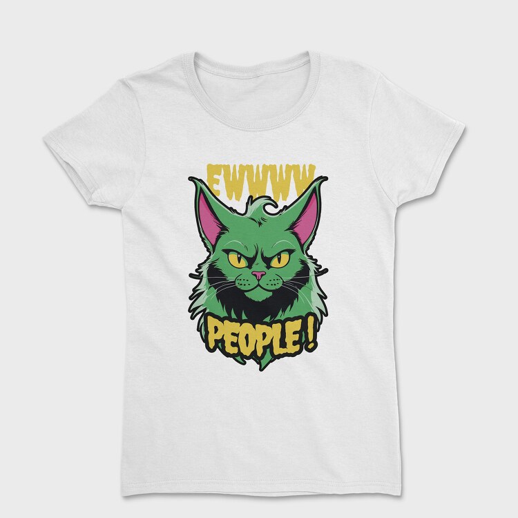 Ew People Green Cat, Women's T-Shirt