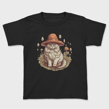 Mushroom Cat Hat, Kids' T-Shirt