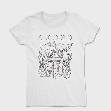 Mushroom Crystals Moon, Women's T-Shirt