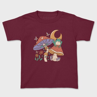Mushroom Frog Moon, Kids' T-Shirt