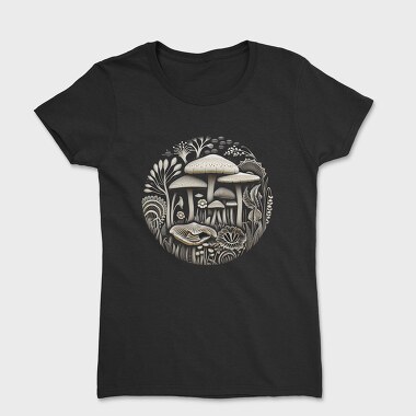 Mushroom Vinil Engraving, Women's T-Shirt