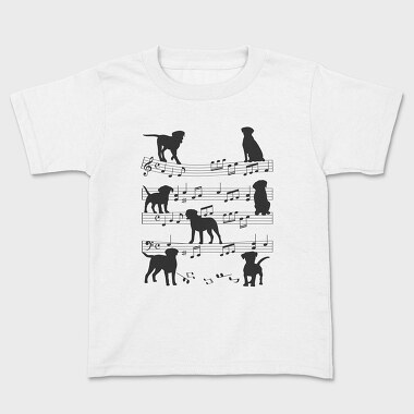 Music Staff Dogs, Kids' T-Shirt