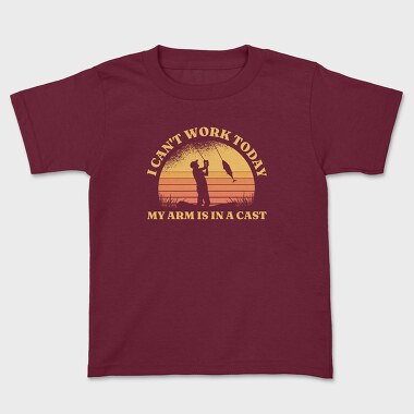 My Arm Is in a Cast Fishing, Kids' T-Shirt