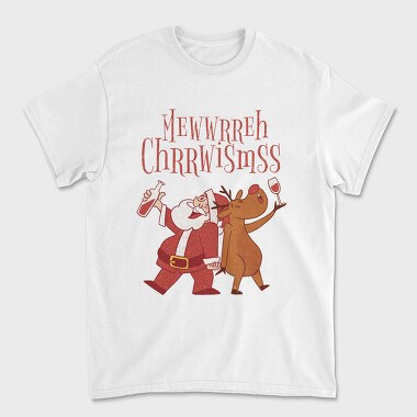 Santa and Deer Drunk, Unisex Men's T-Shirt