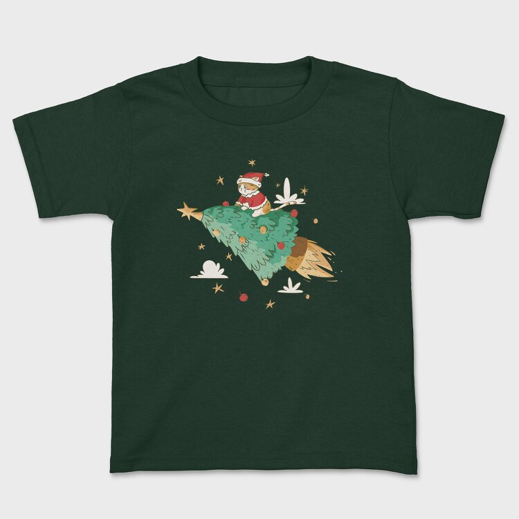 Santa Cat Christmas Tree, Детска Тениска