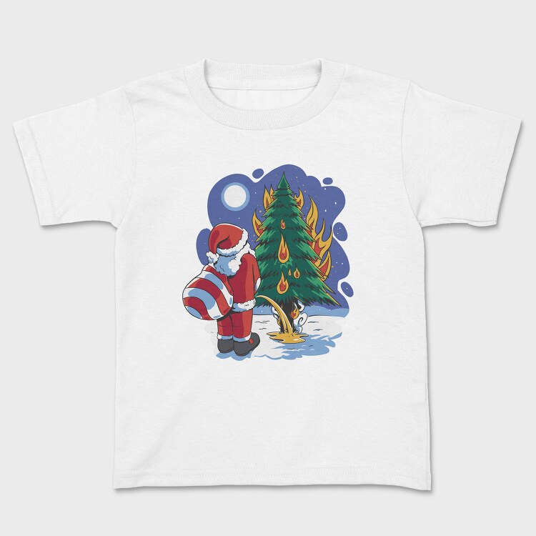 Santa Tree Pee, Kids' T-Shirt