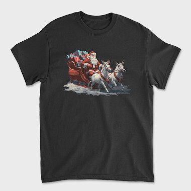 Santaclaus Christmas Sleigh, Унисекс Мъжка Тениска