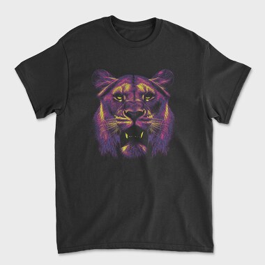 Neon Lion, Unisex Men's T-Shirt