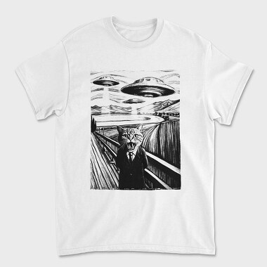Scared Cat Ufo, Unisex Men's T-Shirt