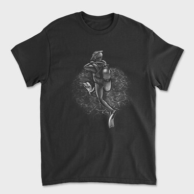 Scuba Diver Monochrome, Unisex Men's T-Shirt