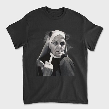 Nun Middle Finger, Unisex Men's T-Shirt
