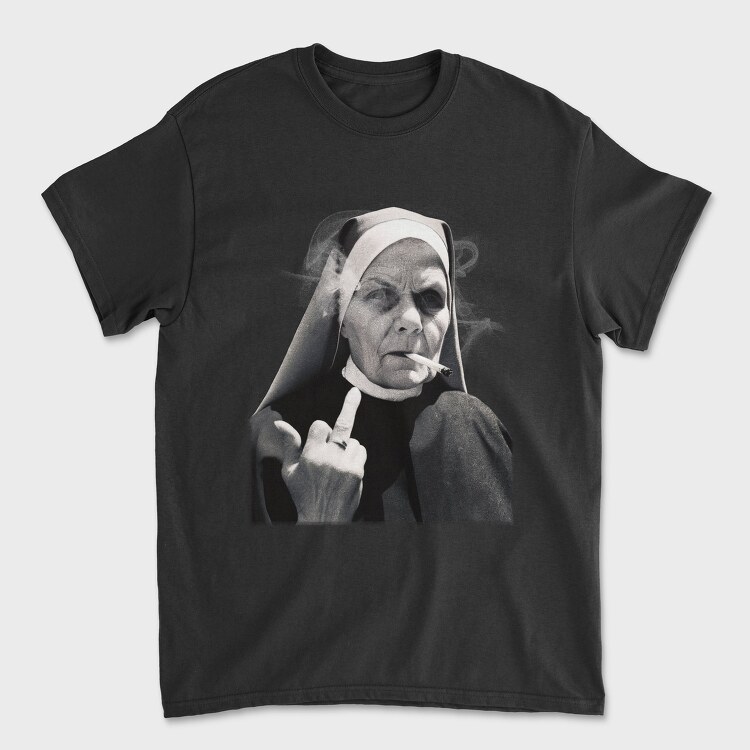 Nun Middle Finger, Unisex Men's T-Shirt