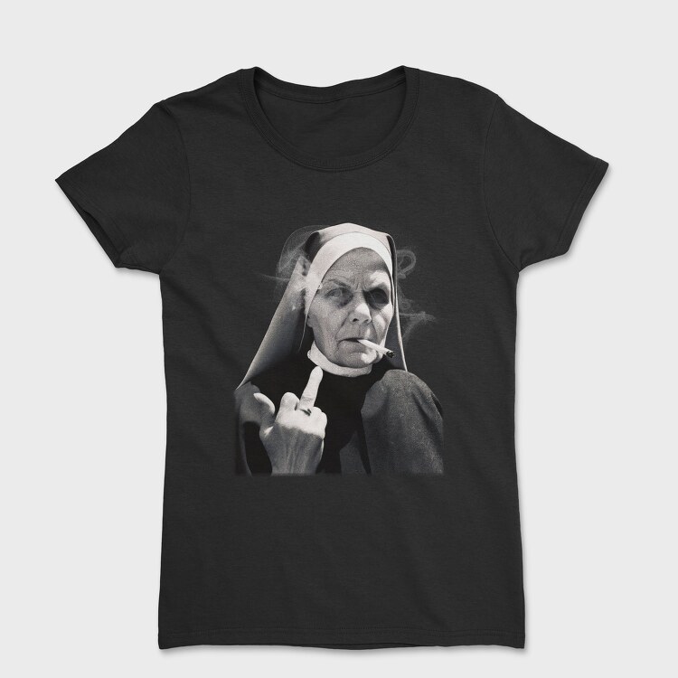 Nun Middle Finger, Women's T-Shirt