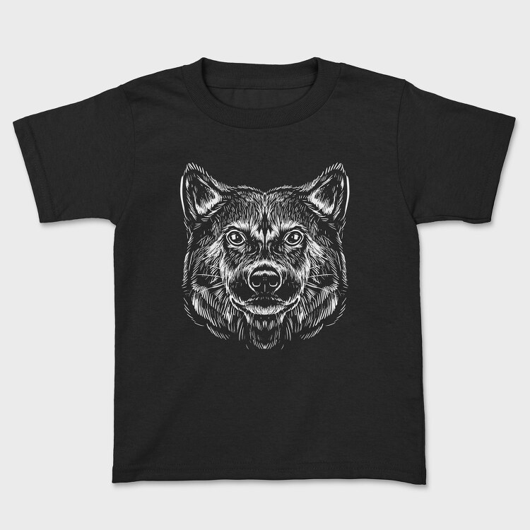 Shiba Inu Monochrome, Kids' T-Shirt