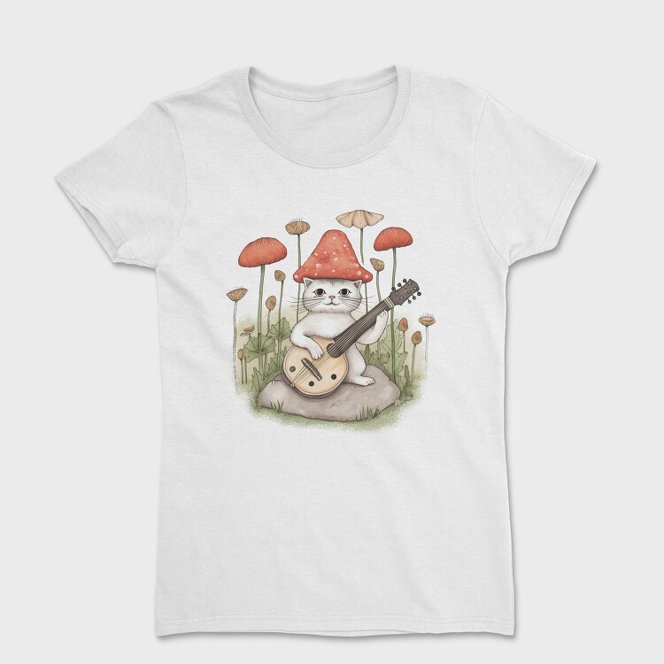 Shroom Hat Cat, Дамска Тениска