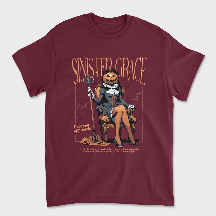 Sinister Grace Pumpkin Creepy, Унисекс Мъжка Тениска