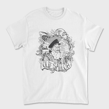 Old Sailor Black, Unisex Men's T-Shirt